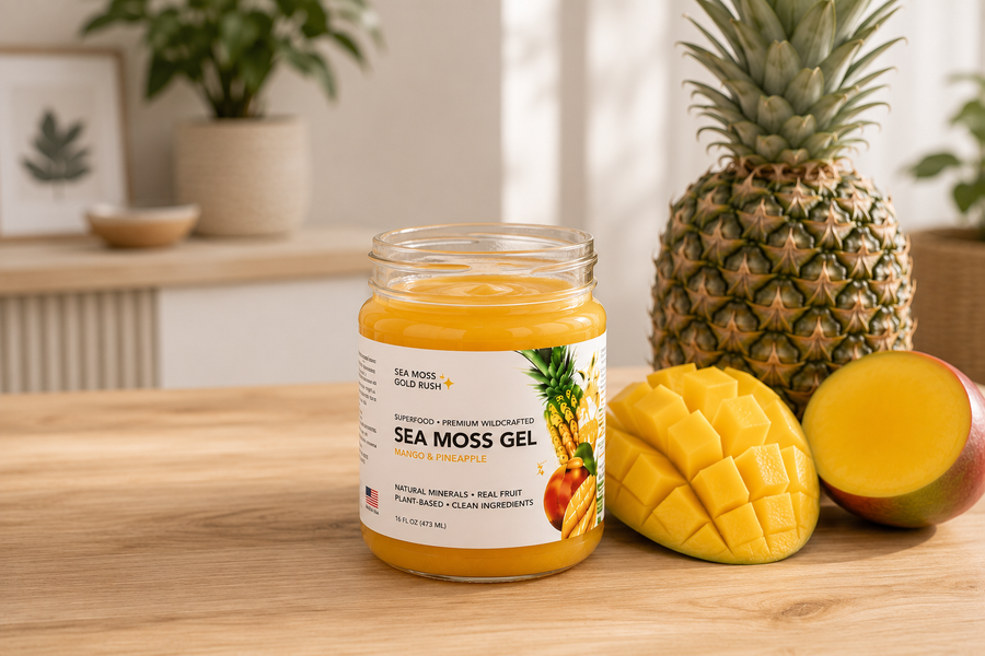 sea moss gel made from pineapple and mango